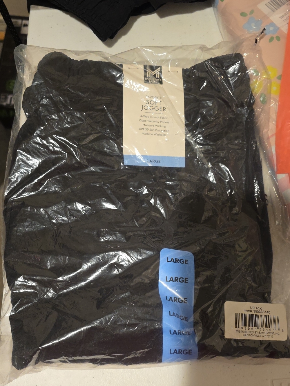 Men's Black Soft Jogger Pants by Mainstays - Large - Picture 1 of 5